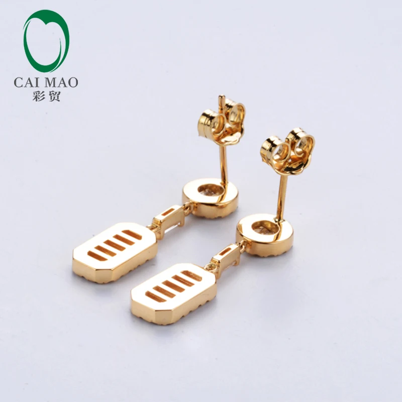 Ювелирные изделия Caimao 14 к желтое золото 1.15ct натуральные бриллианты серьги