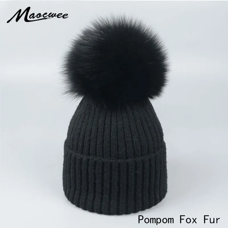 

100% натуральный мех норки енота лисы цветные помпоны сохраняют тепло зимняя женская шапка вязаные шапочки шапка плотная женская шапка