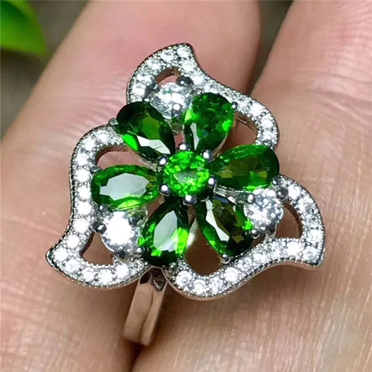 

KJJEAXCMY fine jewelry 925 pure silver natural transparent crystal ring for lady crystal inlaid star jewelry fashion