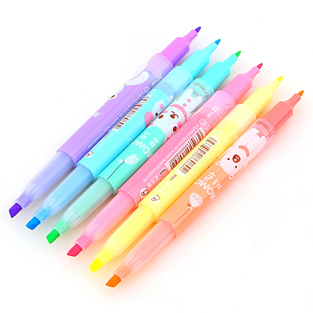 6 шт./лот новинка креативный мультяшный милый маркер для стад канцелярские