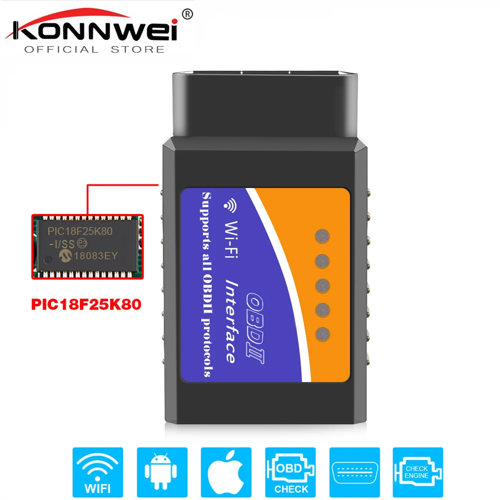 Универсальный OBD2 WIFI ELM327 V 1 5 сканер для Android/IOS АВТО OBDII OBD 2 ODB II V1.5 Wi Fi ODB2 Диагностика