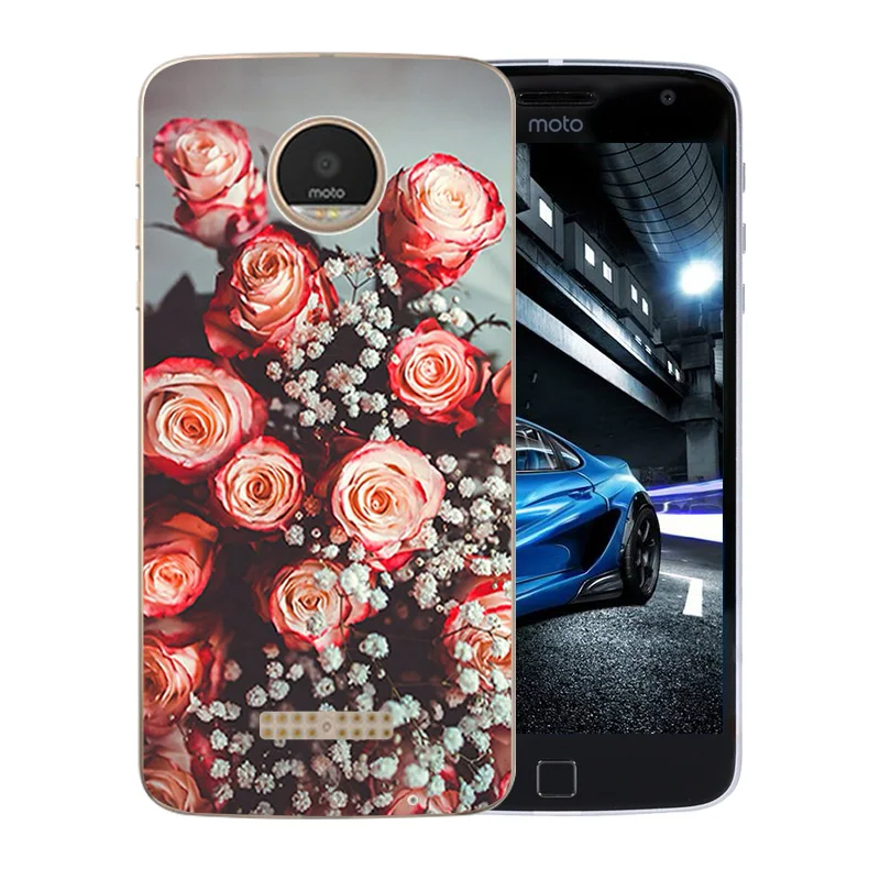 Чехол для телефона Motorola Z Play с животным узором прозрачный гелевый матовый чехол