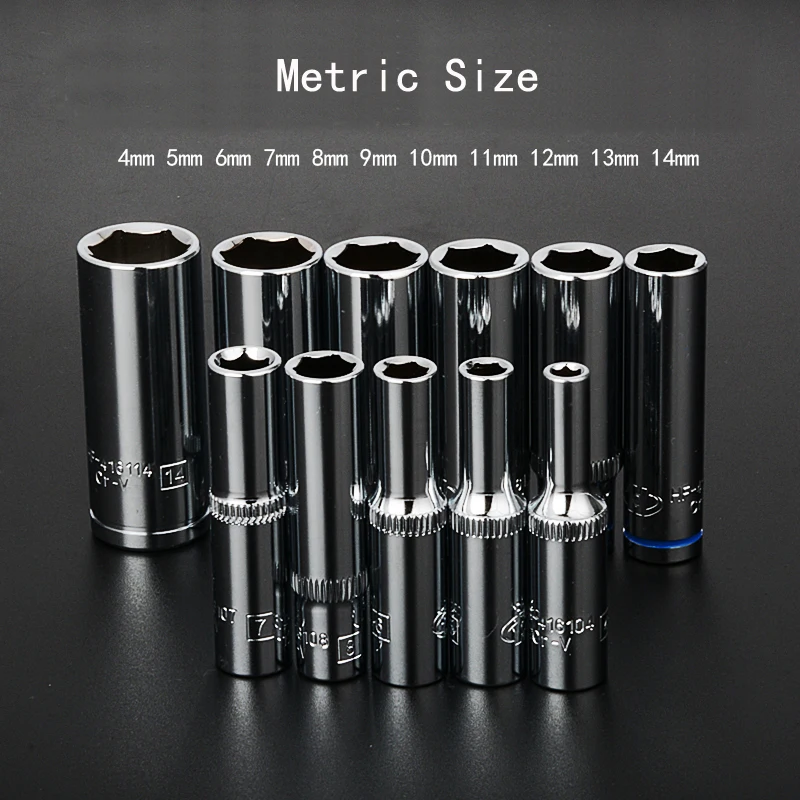 1 PCS1/4 &quot10 мм глубокий гнездо Гаечные ключи головкой метрическая Набор торцевых