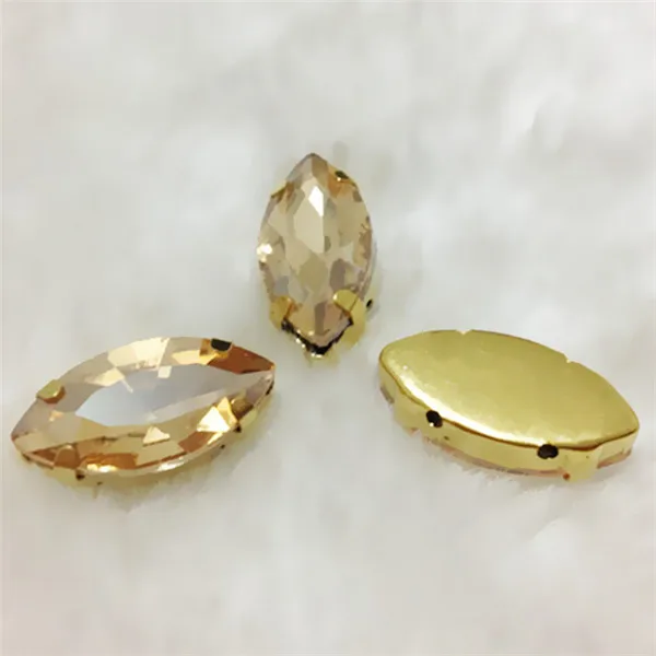 golden shadow TopStone конский глаз пришить стразы с золотой коготь Установка 7x15 9x18 17x32 5x10 4x8 мм Navette швейное стекло, кристалл, камень - Цвет: golden shadow