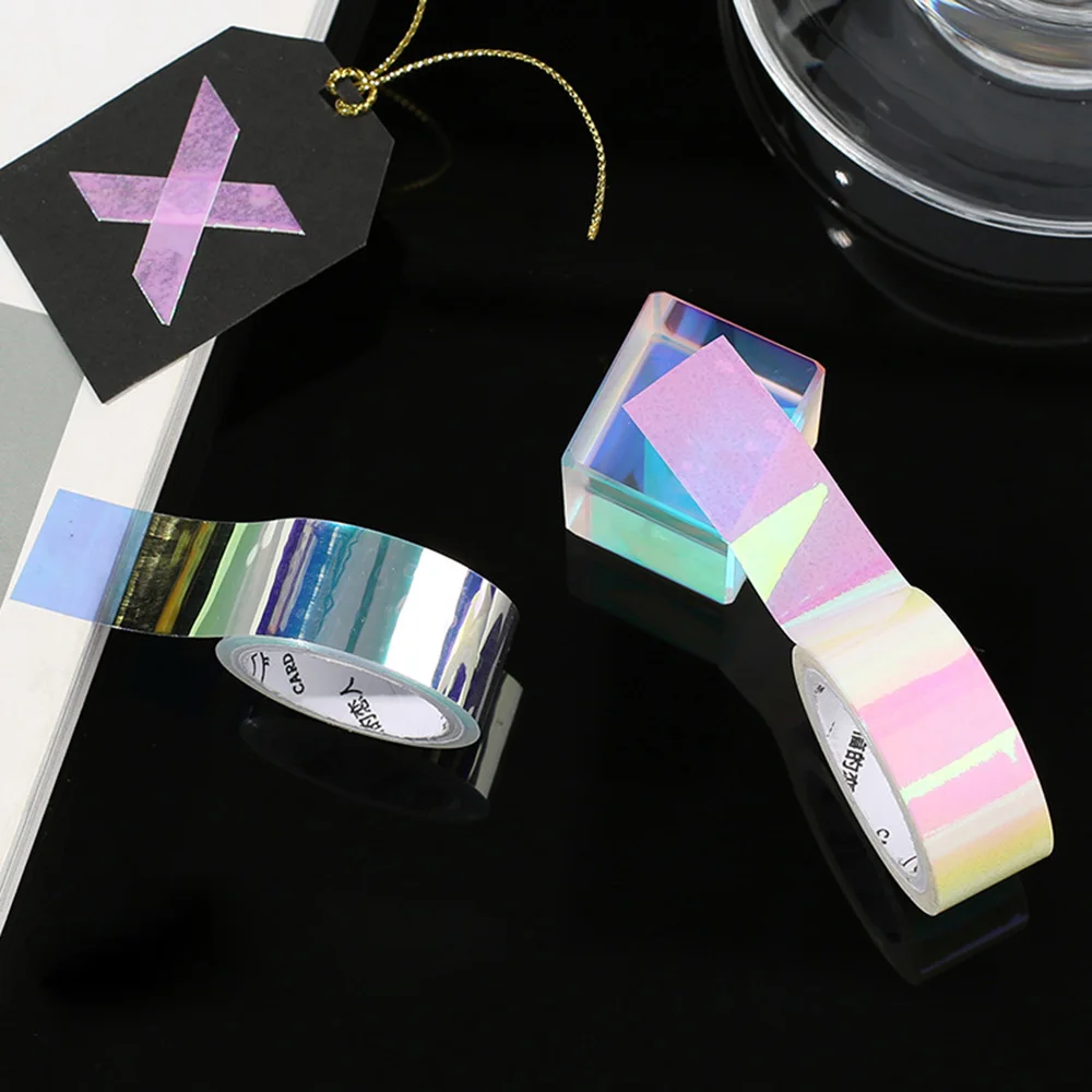 Красочные блестящие декоративные Радуга Washi лента DIY Скрапбукинг малярный скотч