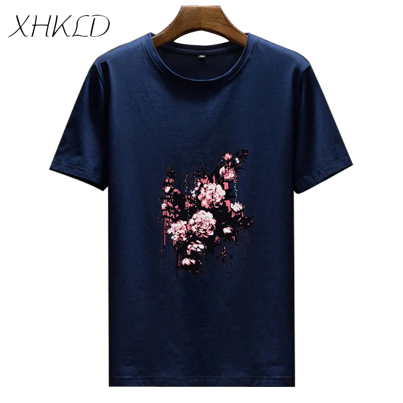 Mens Floral T Shirts Harajuku Flower Print Hip Hop Casual Short Sleeve Men Tops Tees Cotton Streetwear Camisetas Hombre Camisa | Мужская