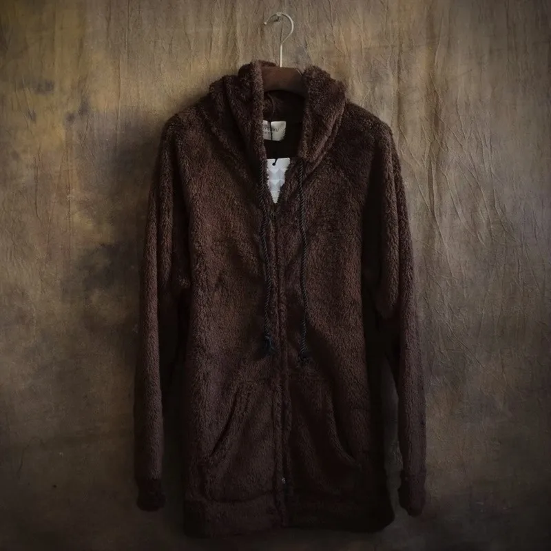 Свободный плюшевый кардиган уличная одежда спортивный костюм для мужчин