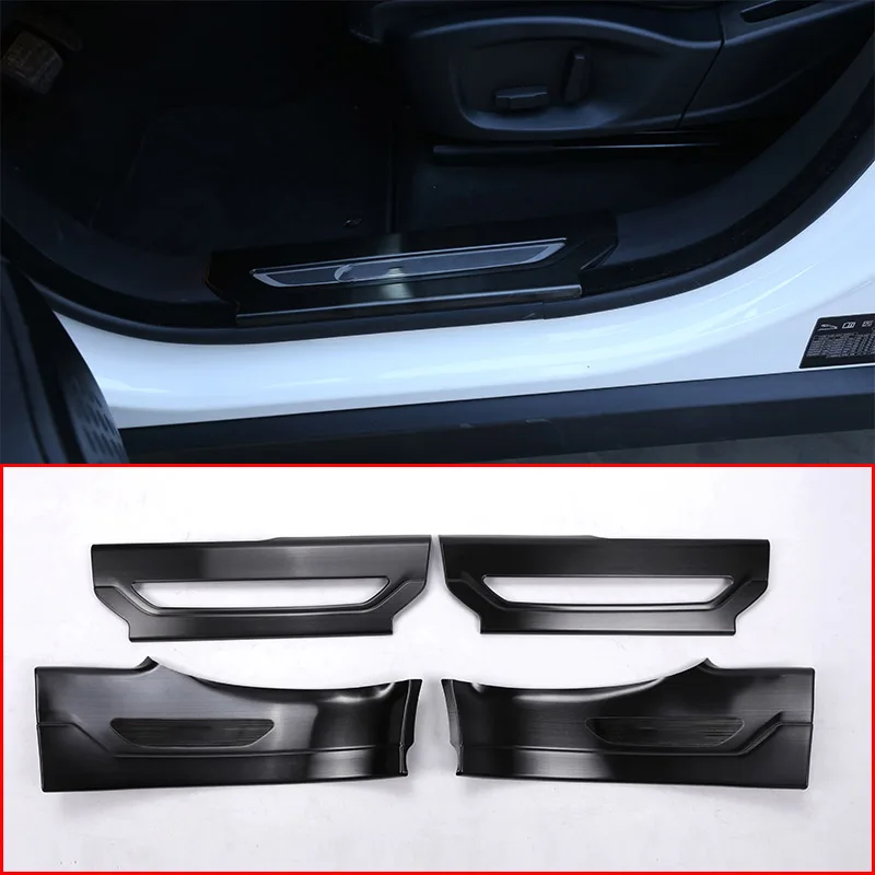 

For Jaguar F-Pace f pace X761 Car-Styling 304 Stainless Interior Door Sill Scuff Threshold Plate Trim Black Brushed 4pcs