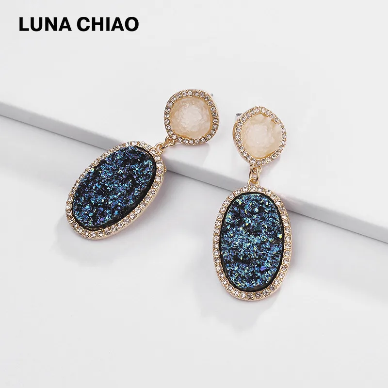 Серьги подвески LUNA CHIAO женские овальные Висячие Ювелирные украшения с
