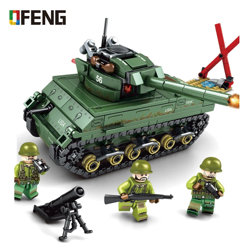 Military Series M4 Sherman Medium Tank model building blocks Empires Army figure bricks Compatible toys children gift | Игрушки и хобби