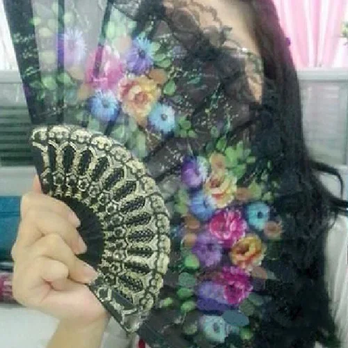 Горячая Распродажа испанский цветочный тканевый кружевной складной ручной