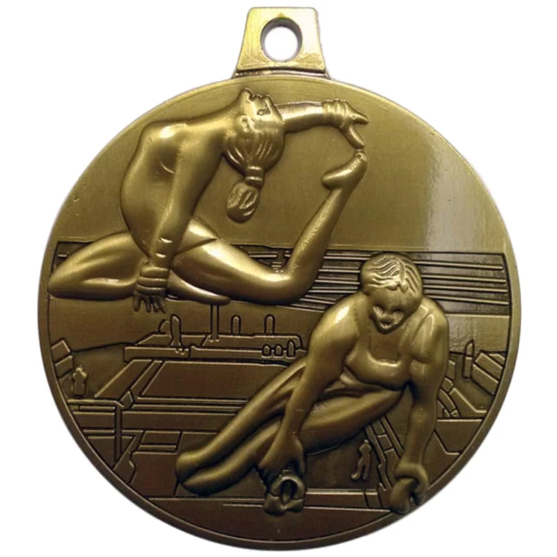 Customized 3D Logo Gold Gymnastics Theme Award Medals