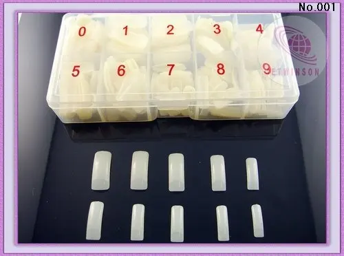 

500PCS/SET NATURAL COLOR HALF COVER FALSE NAIL ART TIP ARTIFICIAL SALON NAIL TIPS + SOFT SILICONE BOX