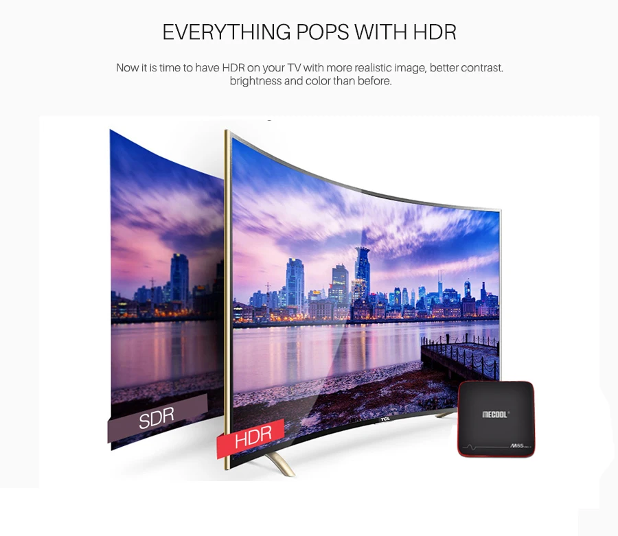 5 шт MECOOL M8S PRO W Smart tv Box Amlogic S905W четырехъядерный 2 Гб ОЗУ DDR3 16 ГБ Android 7,1 ТВ-приставка 2,4 ГГц WiFi 4K H.265 ТВ-приставка