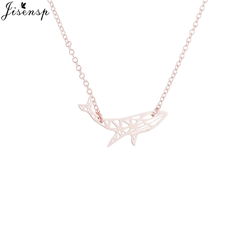 rose gold necklace Jisensp колье женская золотая цепочка оригами полярный медведь ожерелье женское ювелирное геометрическое животное пчела Ожерелье Подвески ожерелье подарок - Окраска металла: rose gold necklace