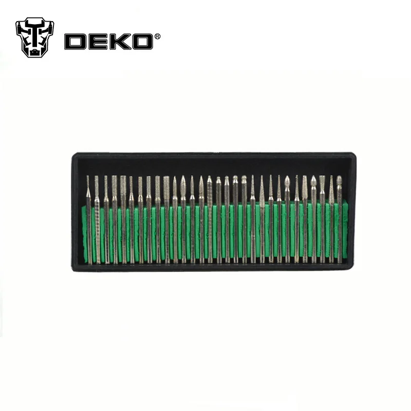 DEKO 1 Набор/30 шт. 3 мм титановые биты Dremel, высококачественные шаровые металлические электрические алмазные шлифовальные головки, инструменты для резьбы по нефриту