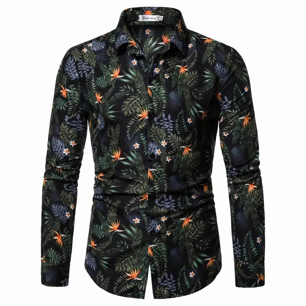 Цветочная гавайская рубашка мужская летняя блузка Мужская Новая Camisa masculina с