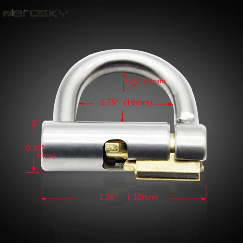 Zerosky Titanium d образное кольцо замок РА Glans пирсинг Мужской Целомудрие устройство