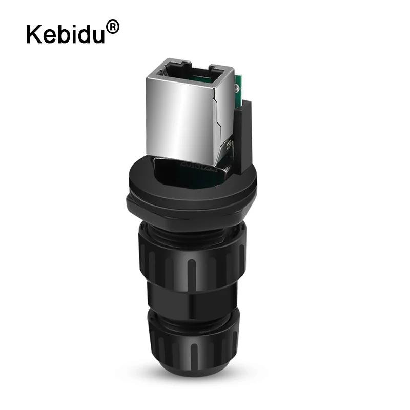 Kebidu RJ45 CAT5 CAT6 Панельное крепление IP68 Водонепроницаемые Проводные разъемы M19