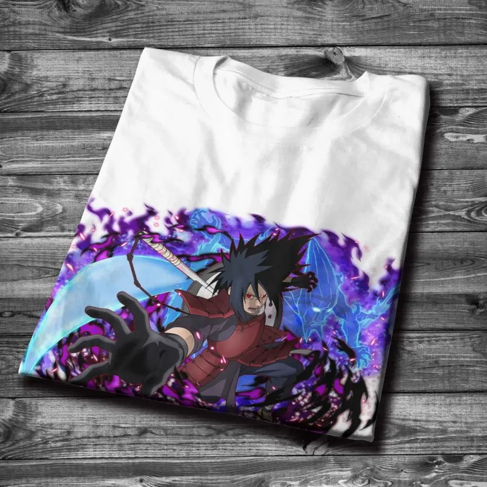 Для мужской героя аниме Наруто величайший ниндзя madara Uchiha футболка Повседневное с