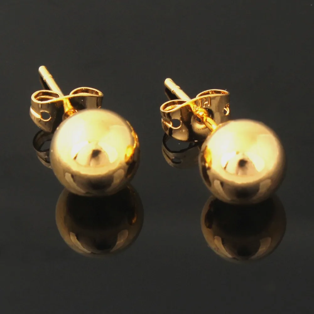 Полукруглые серьги гвоздики с позолотой 18 карат милые ювелирные украшения для