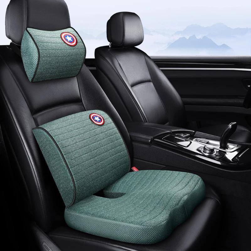 marvel cartoon captain america lumbar support waist cushion soft memory foam seat pillows for chairs in car office relieve pain |