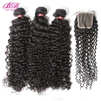 10a grade curly human hair bundles with closure brazilian virgin hair cuticle aligned human hair natural color bd hair