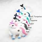 10 шт. силиконовый Прорезыватель для зубов в форме единорога Chengkai, без БФА, соска с животным кулоном для детского душа, аксессуары для рукоделия и сенсорных игрушек