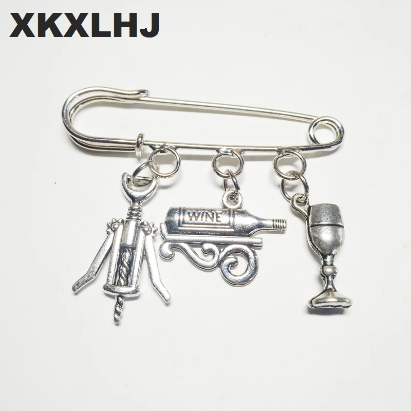 

XKXLHJ 2018 new wine brooch, bartender brooch, Quilters brooch Dres elegance