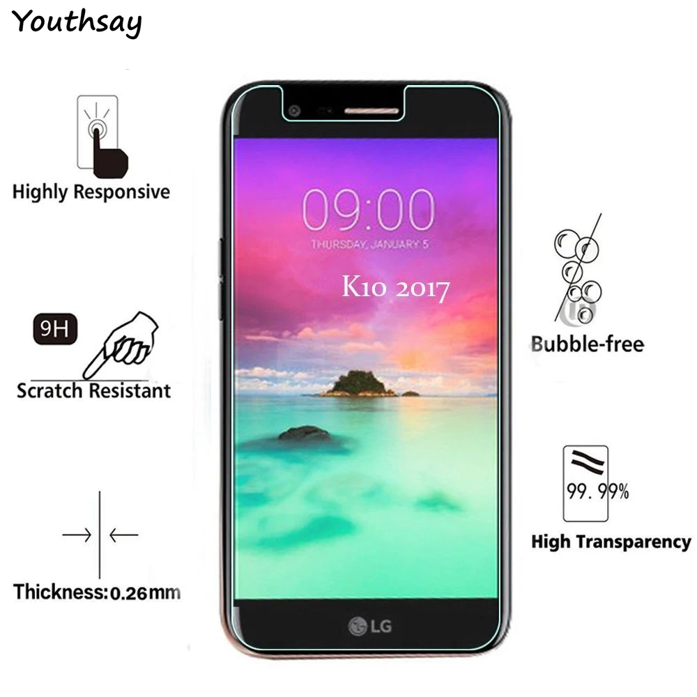 2 шт для стекла LG K10 защита экрана закаленное стекло 2017 LV5 X400 M250N защитная пленка