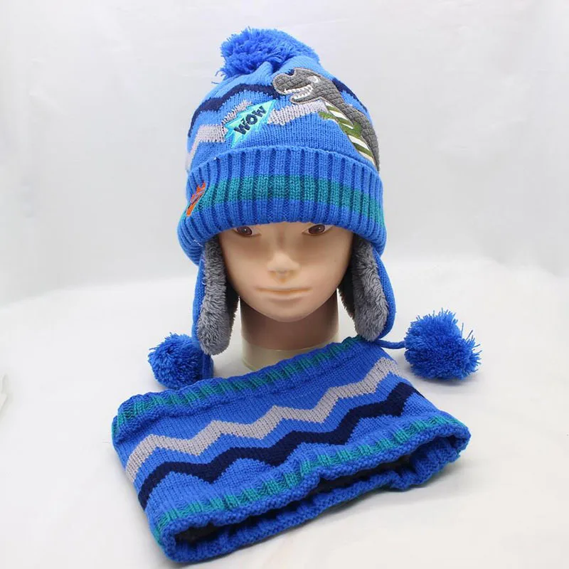 SexeMara Плотные теплые зимние Шапки мальчиков головные уборы Skullies Beanies зимняя шапка