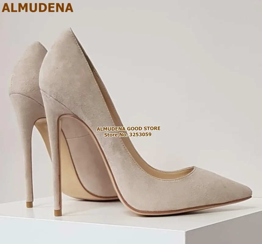 as picture 12cm heel ALMUDENA замшевые модельные туфли-лодочки на шпильке с острым носком; туфли для торжеств на ультравысоком каблуке 12 см с закрытым носком; Цвет фиолетовый, желтый, синий - Цвет: as picture 12cm heel