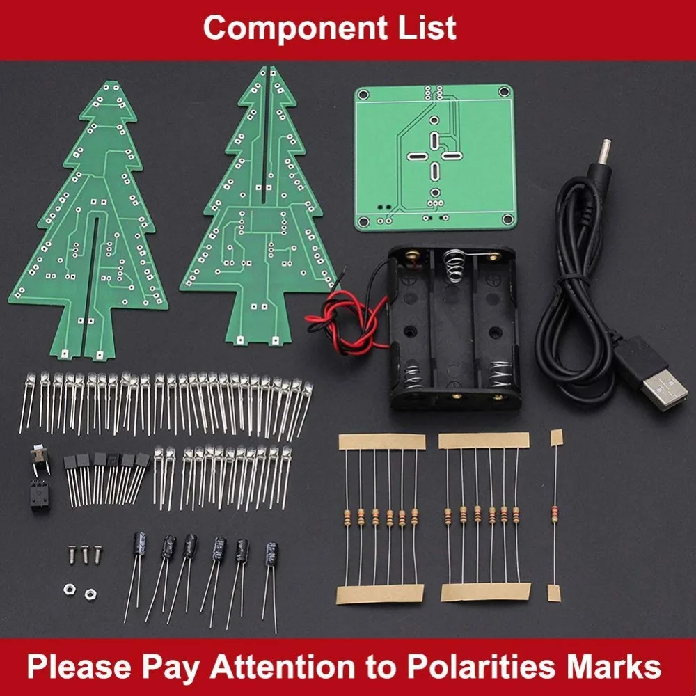 DIY 3D Xmas Tree электронный набор для пайки 7 цветов мигающий LED научный школьный проект