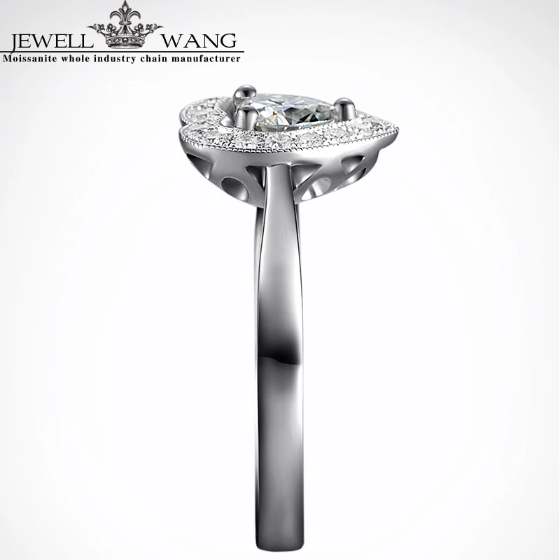 Ювелирное кольцо Moissanite Deluxe 0.5ct сертифицировано FG/vvs1 обручальные кольца для женщин сердце алмаз боковая камень