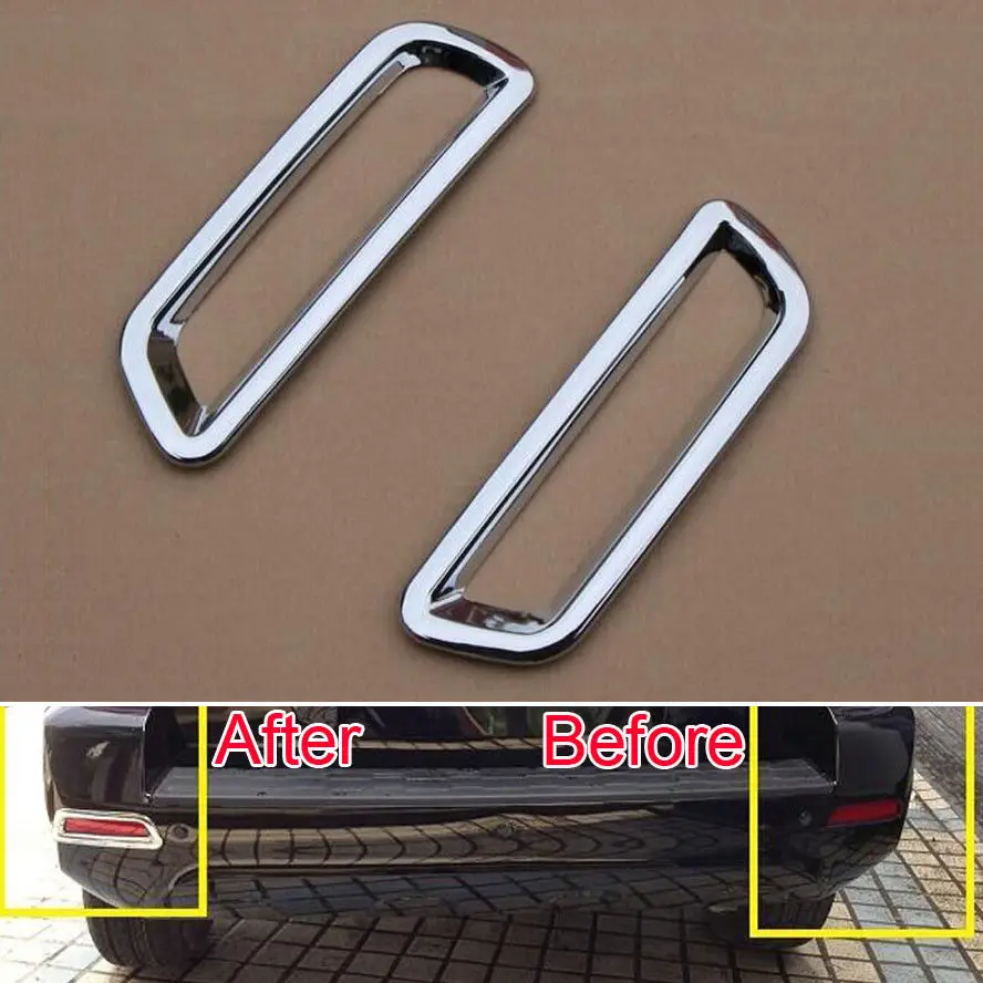 

BBQ@FUKA 2x Car Rear Tail Fog Light Molding Frame Trim Cover Chrome ABS Stickers Fit for Hyundai Tucson 2013 2014