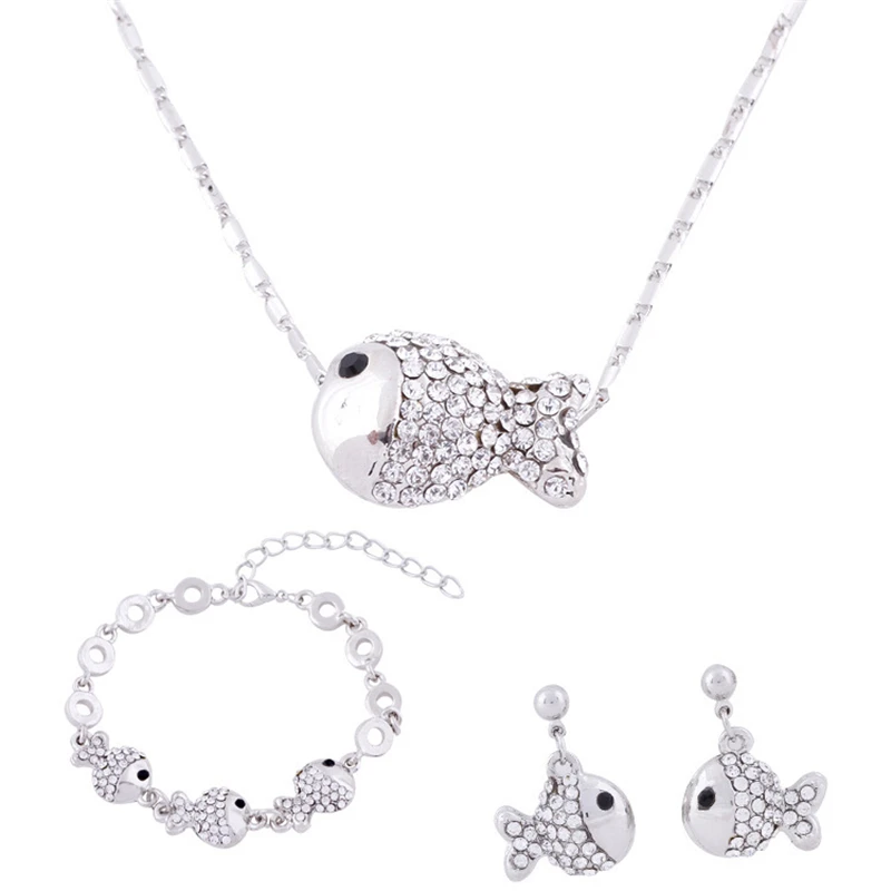 Fashion Colgante Oso Long Necklace Fish Sweater Necklaces Rhinestones for Women Birthday Gift T1319 | Украшения и аксессуары