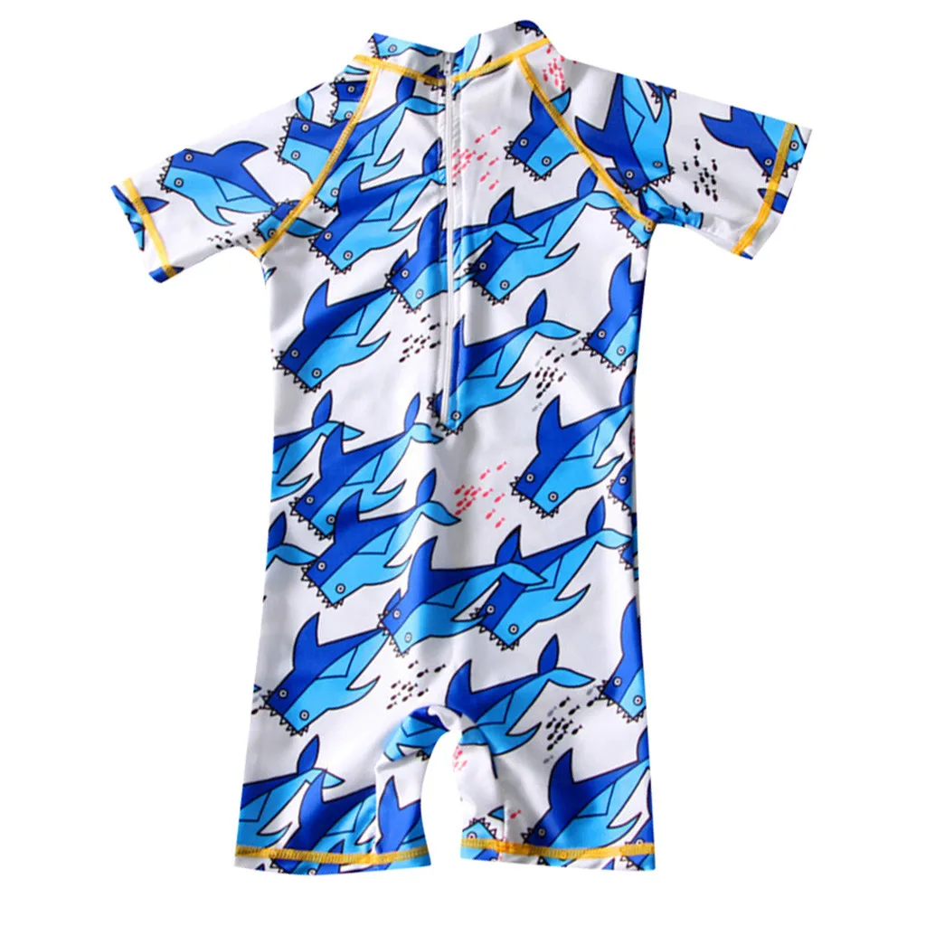 swimwear kids girl Polyester One Piece Swimsuit Bathing Suit Bikini Beach Dinosaur Short Sleeve Boys Swimwear Sets L0522 | Мать и ребенок