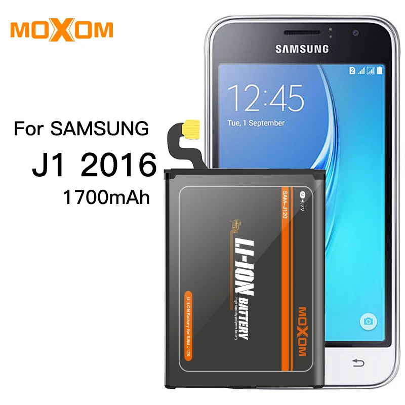 Аккумулятор MOXOM для телефона Samsung Galaxy J1 2016 J120 J120F J120A J120H J120T J120DS BJ120CBE 1700 мАч