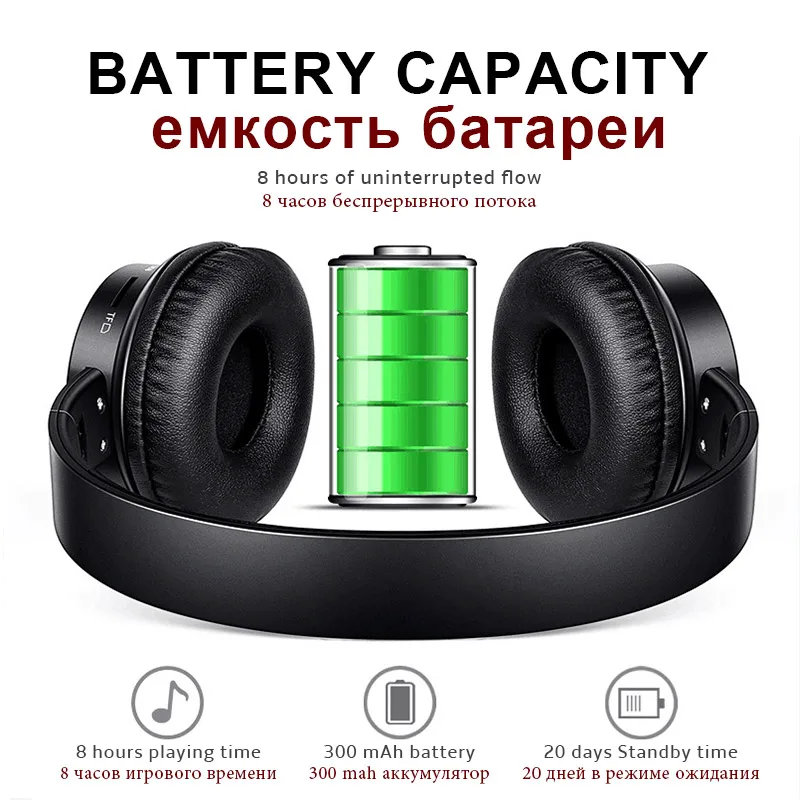 P30 Беспроводной наушники Bluetooth с микрофоном Поддержка Tf карты Портативный