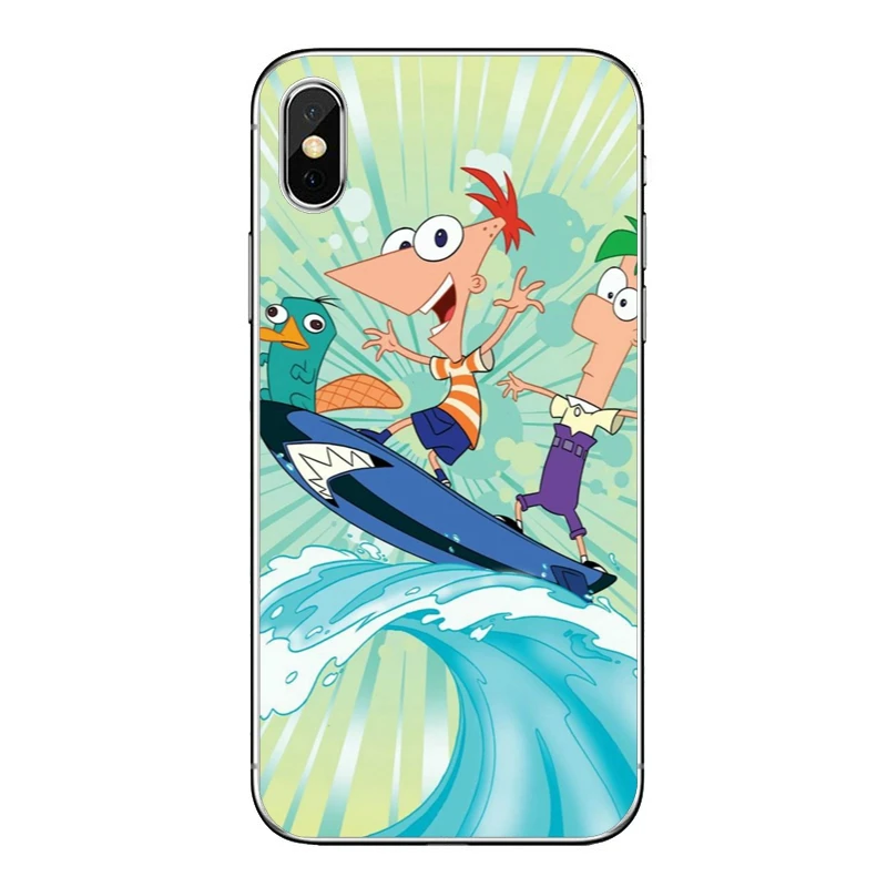 Phineas и Ferb мультфильм для iPhone X XR XS Max 8 7 6s 6 plus SE 5s 5c 5 4s 4 iPod Touch чехол мягкий чехол для телефона - Цвет: Phineas-Ferb-A-08
