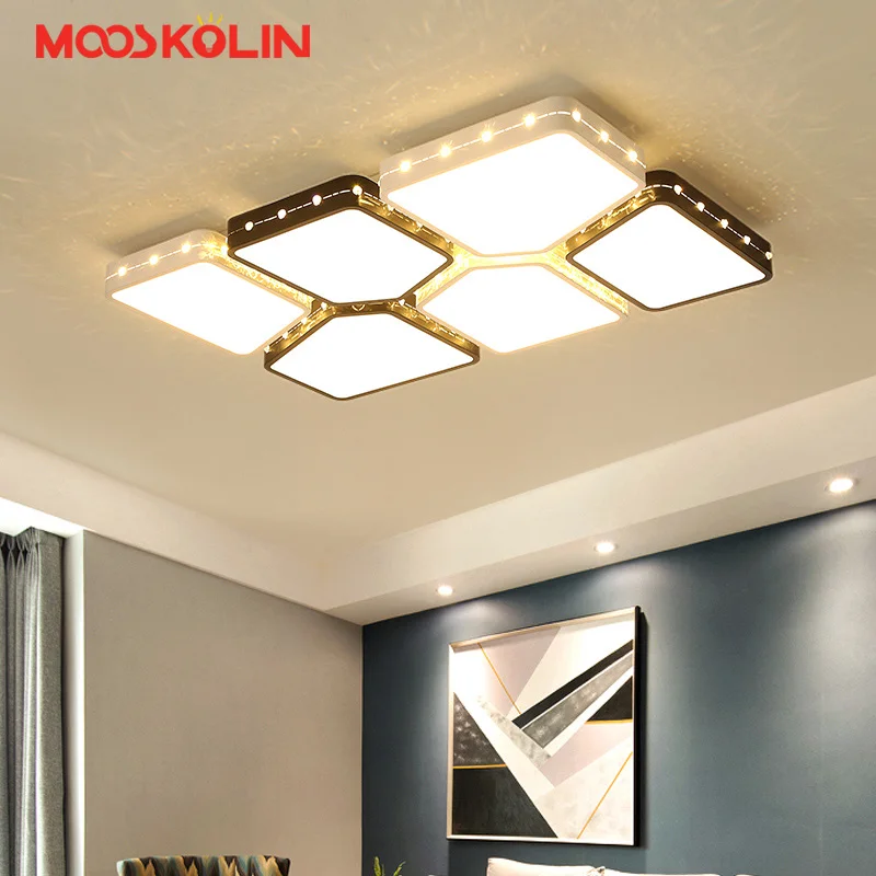 Black/White Surface Mounted Modern led ceiling Chandelier lights for living room bedroom study lustres de sala chandelier | Лампы и
