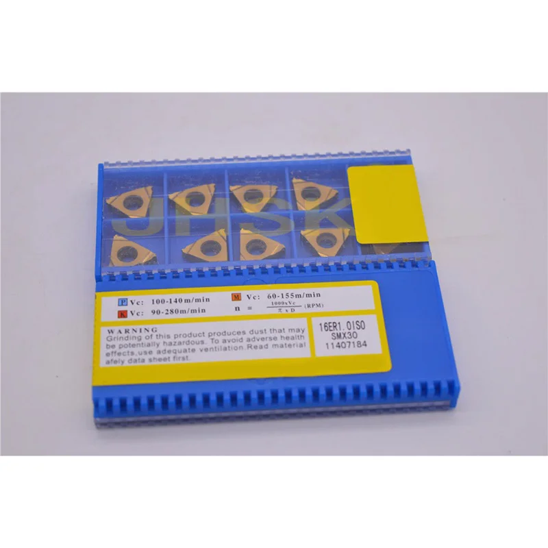 

10pcs 16ER 1.0ISO SMX30 Carbide Insert For Threading Turning Tool Boring BAR
