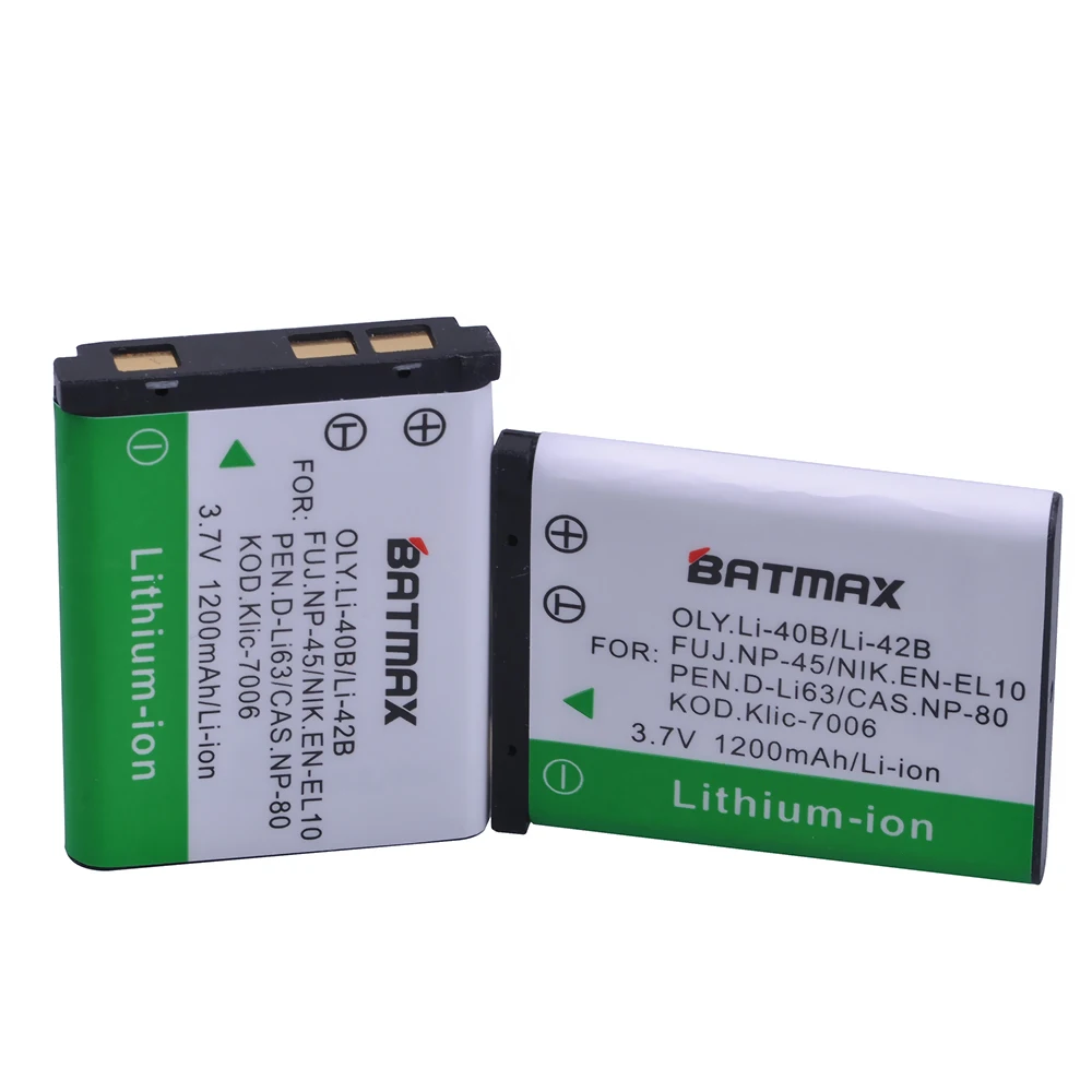 Batmax 4 шт. LI 40B 42B батарея + ЖК USB зарядное устройство для Olympus FUJI пленка fuji NP 45 NP45 45A 45B