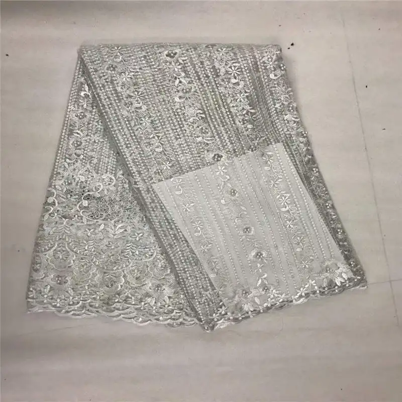 

African Lace Fabric 2019 High Quality Nigerian Lace Fabrics Guipure Embroidery French Tulle Lace Fabric! DFF4603