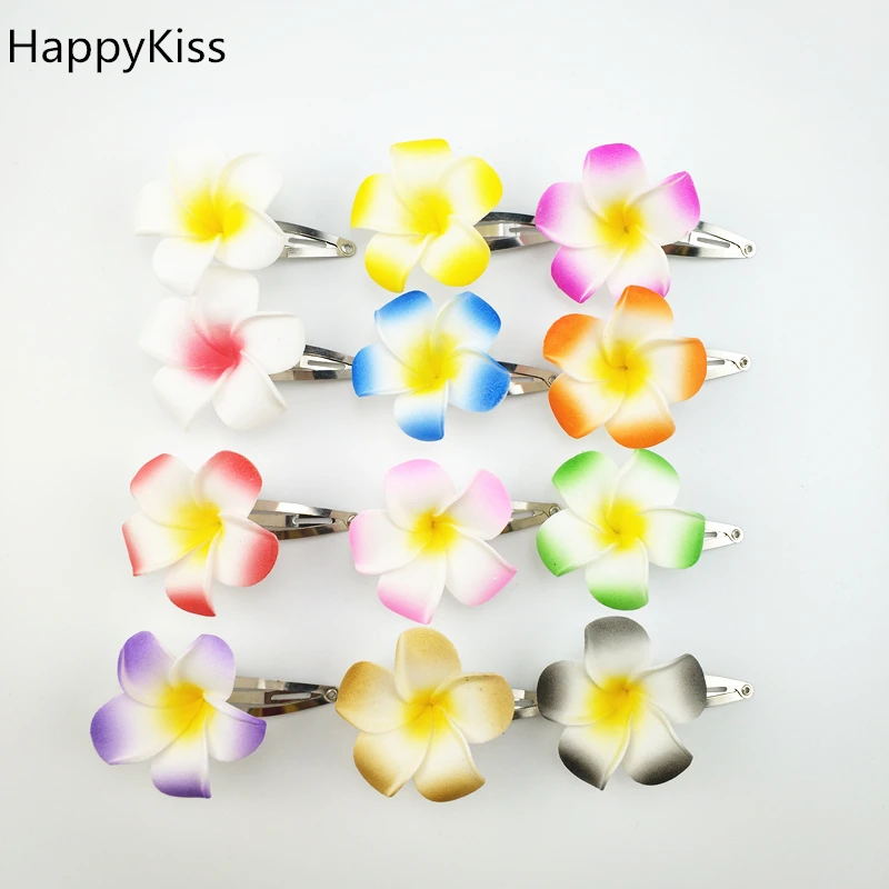 HappyKiss 12 шт. смешанные цвета пенопласт гавайский цветок Плюмерия заколки для волос