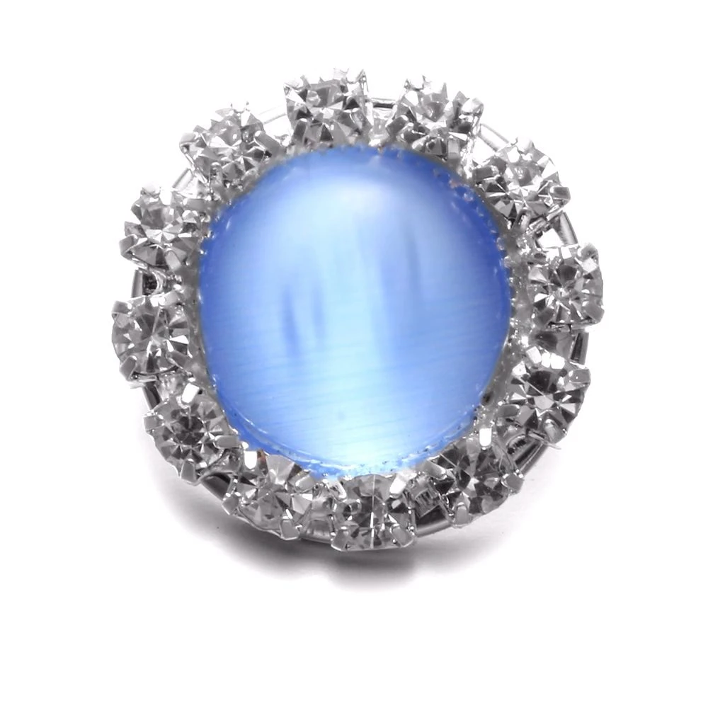 Небесно-Голубой опал горный хрусталь Стиль круглый Форма металла 18 мм кнопки