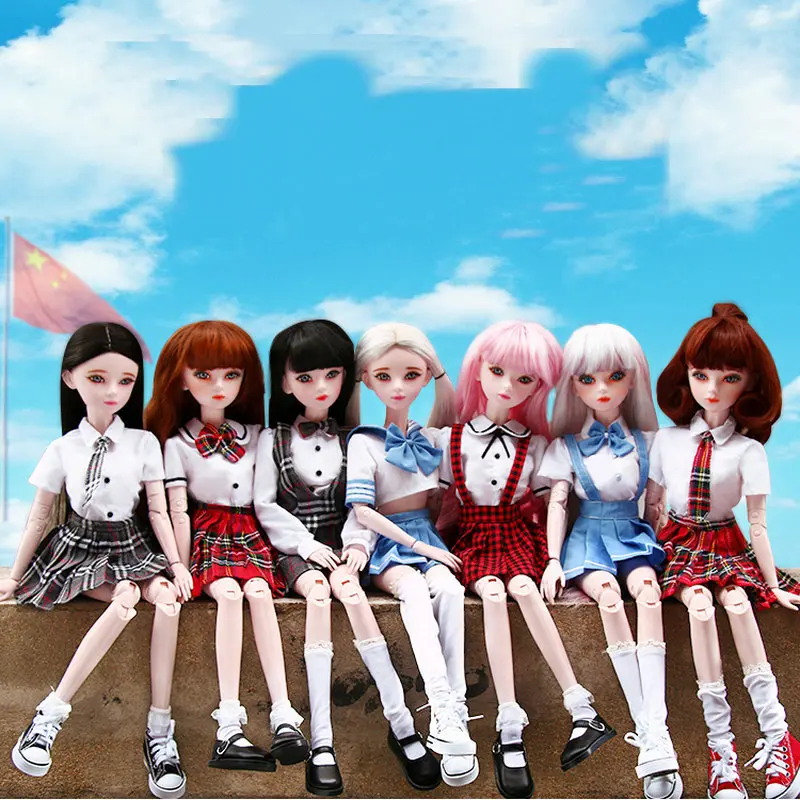 60 см оригинальная ручная кукла Bjd 1/3 модная Униформа школьницы реалистичные шарнирные куклы-игрушки для девочек для детей подарок на день рождения