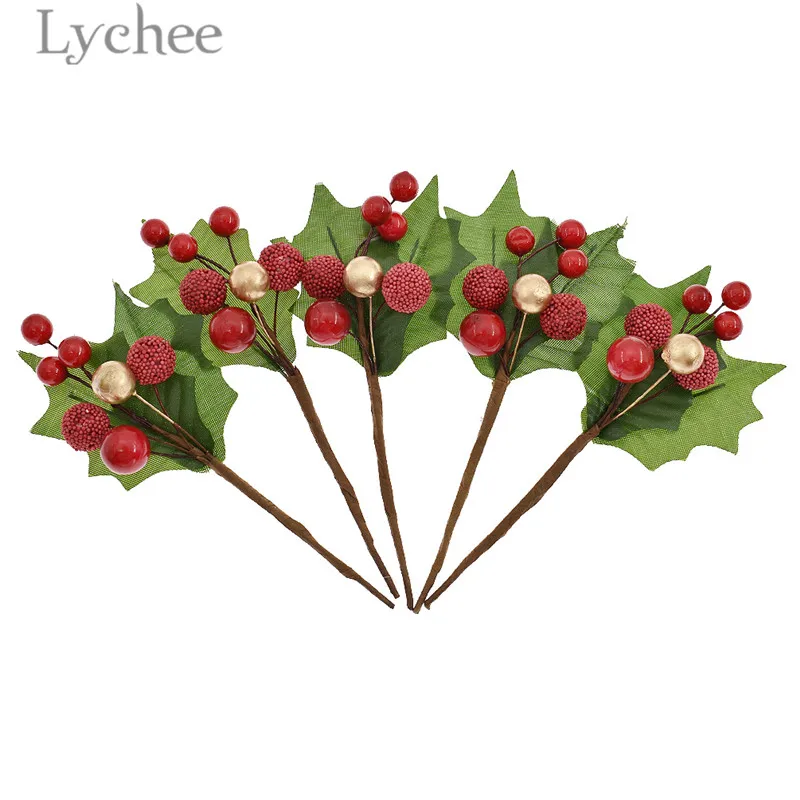 Lychee 1 букет рождественских елок искусственные листья цветы сделай сам