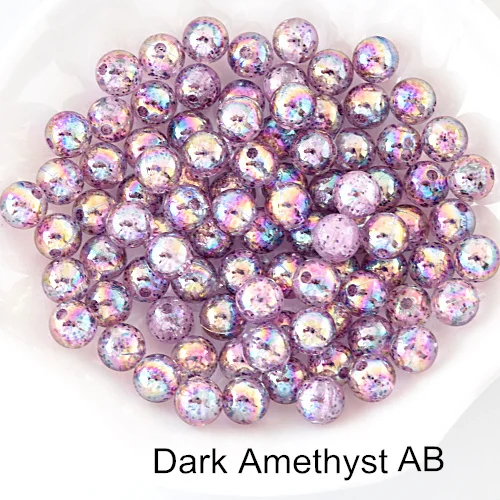 Dark Amethyst AB 3 размера, 16 цветов, прозрачные цветные бусины для шитья, круглые пластиковые прозрачные круглые жемчужины для рукоделия, ювелирные изделия B1199 - Цвет: Dark Amethyst AB