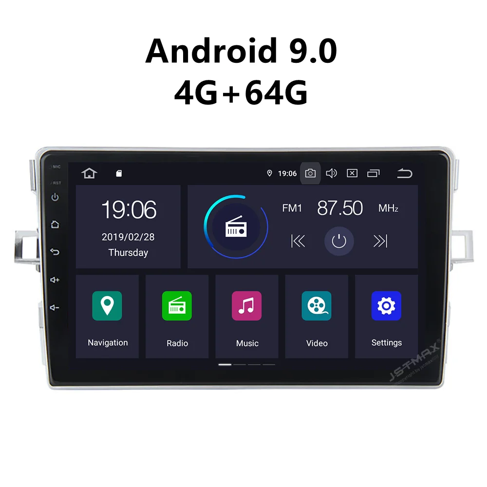 JSTMAX 9 ''Android 9.0 4G + 64G ISP экран Автомобильный Радио стерео плеер для Toyota Verso EZ 0 2007 2008